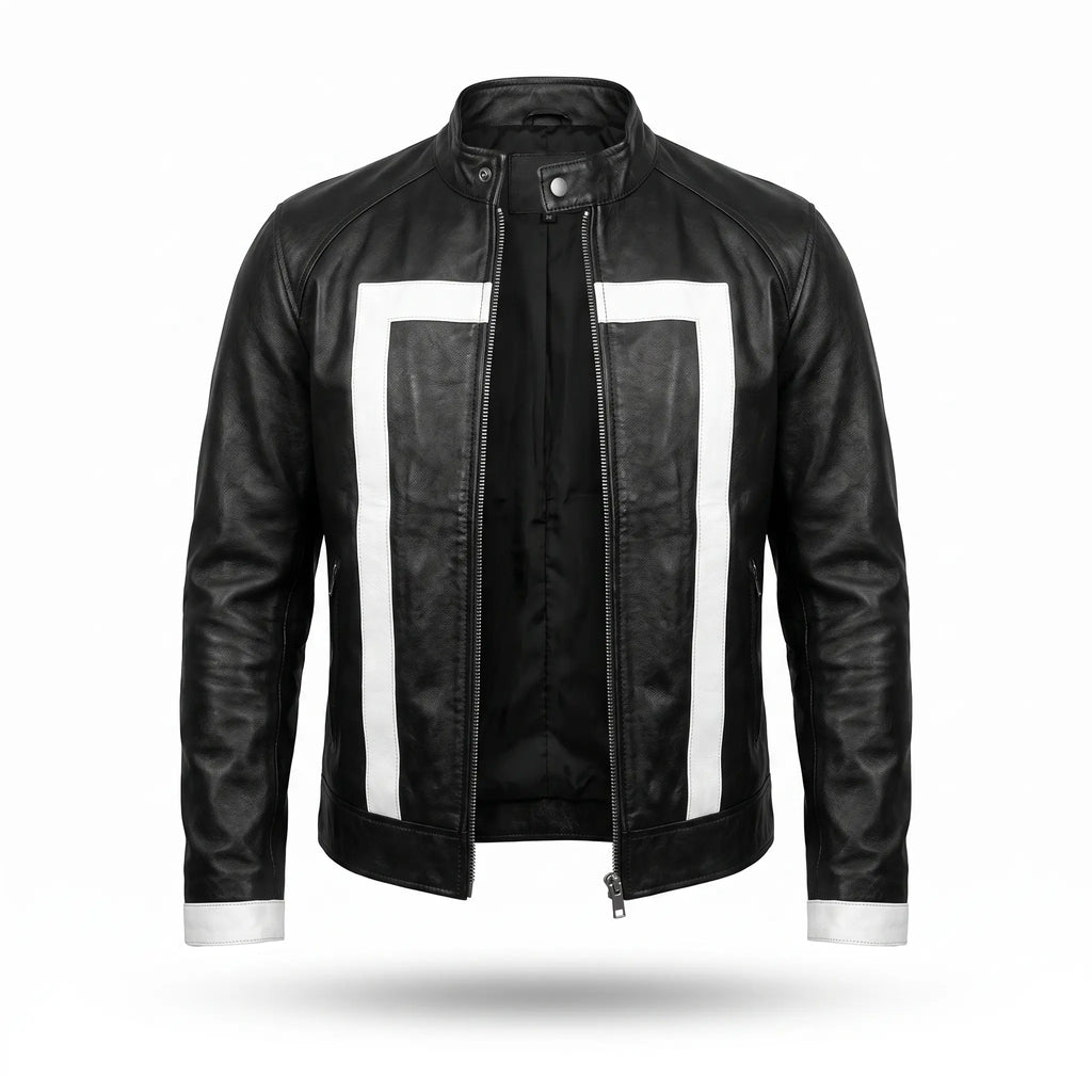 Custom Tailored Men’s Ghost Rider Agent Of Shield Biker Genuine Leather Jacket