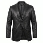 Custom Tailored Men’s Slim Fit Casual Genuine Sheepskin Leather Blazer