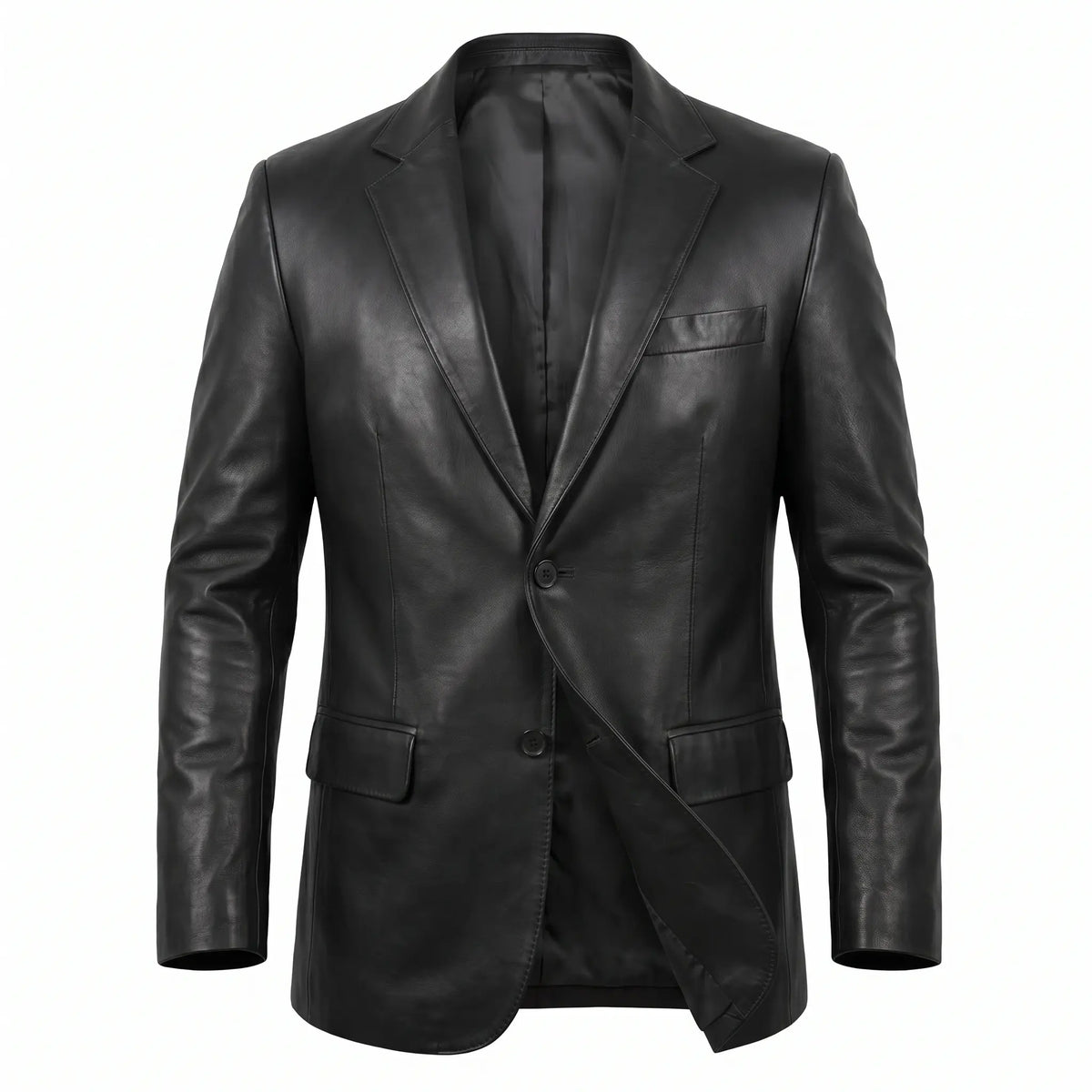Custom Tailored Men’s Slim Fit Casual Genuine Sheepskin Leather Blazer