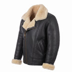 Men’s Sheepskin Shearling Fur Bomber B3/B17 Aviator Vintage Leather Biker Jacket