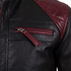 Custom Tailored Men’s Cafe Racer Biker Quilted Genuine Sheep Leather Jacket