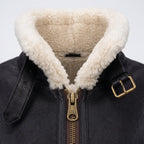 Custom Tailored Women’s Hooded Sheepskin B3 Flying Pilot Genuine Leather Jacket