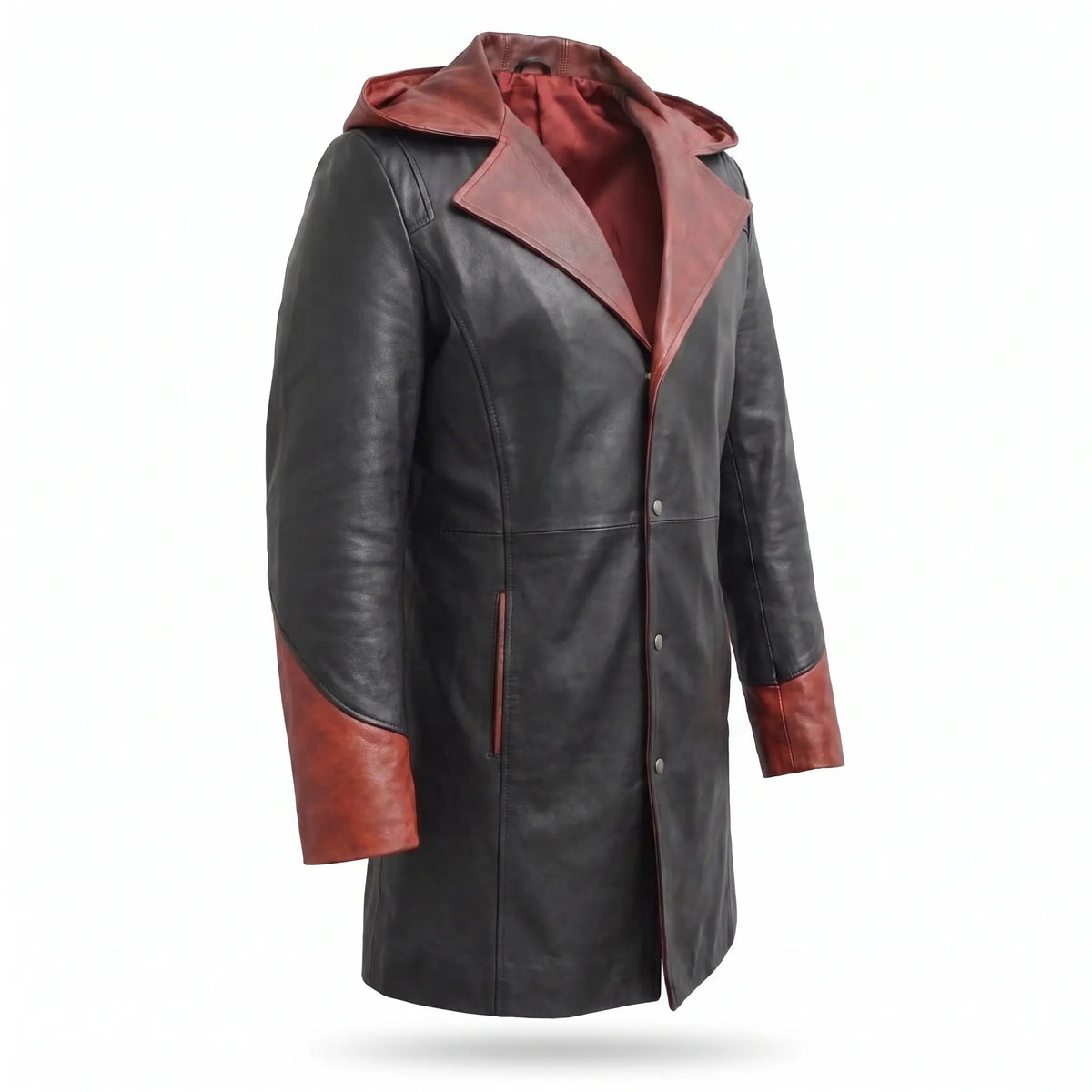 Custom Tailored Devil May Cry Dante Black Genuine Sheepskin Leather Coat