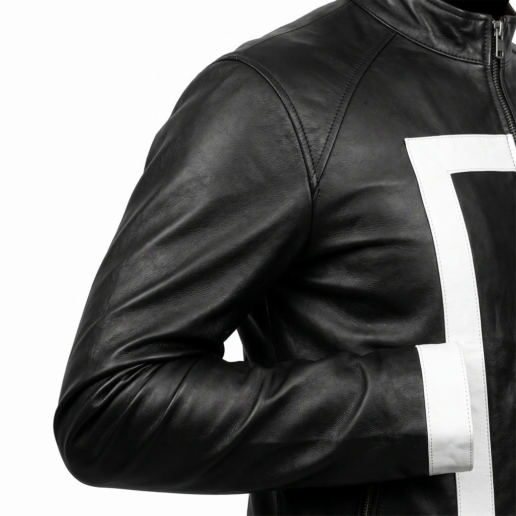 Custom Tailored Men’s Ghost Rider Agent Of Shield Biker Genuine Leather Jacket