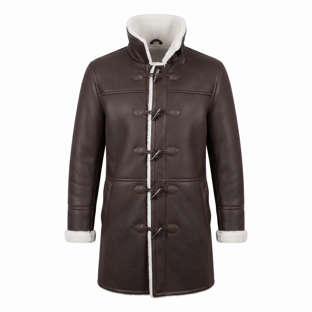 Custom Tailored B3 Men’s Genuine Distressed Sherpa Premium Leather Winter Coat
