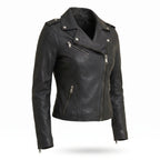 Genuine Motorcycle Leather Jacket-Women