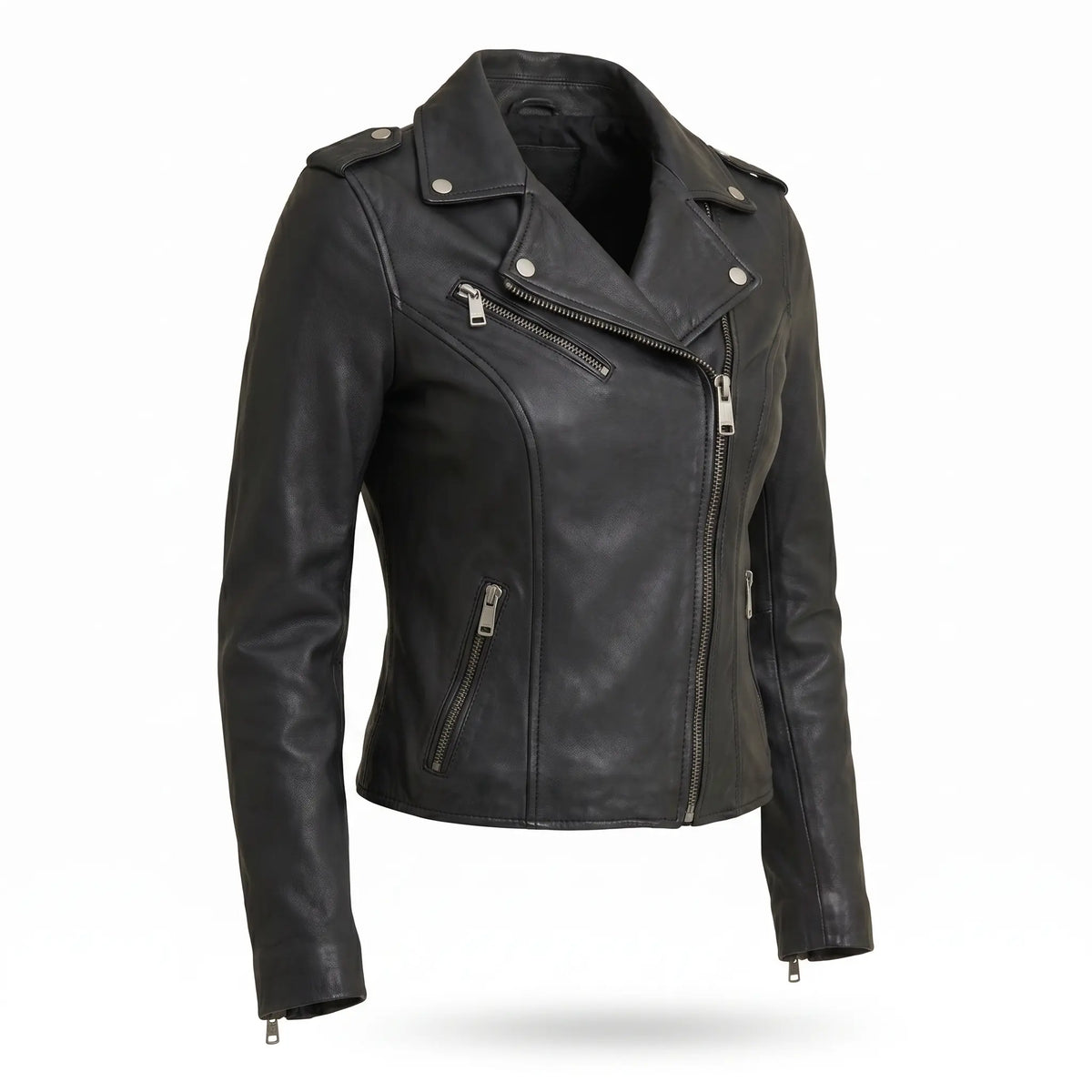 Genuine Motorcycle Leather Jacket-Women