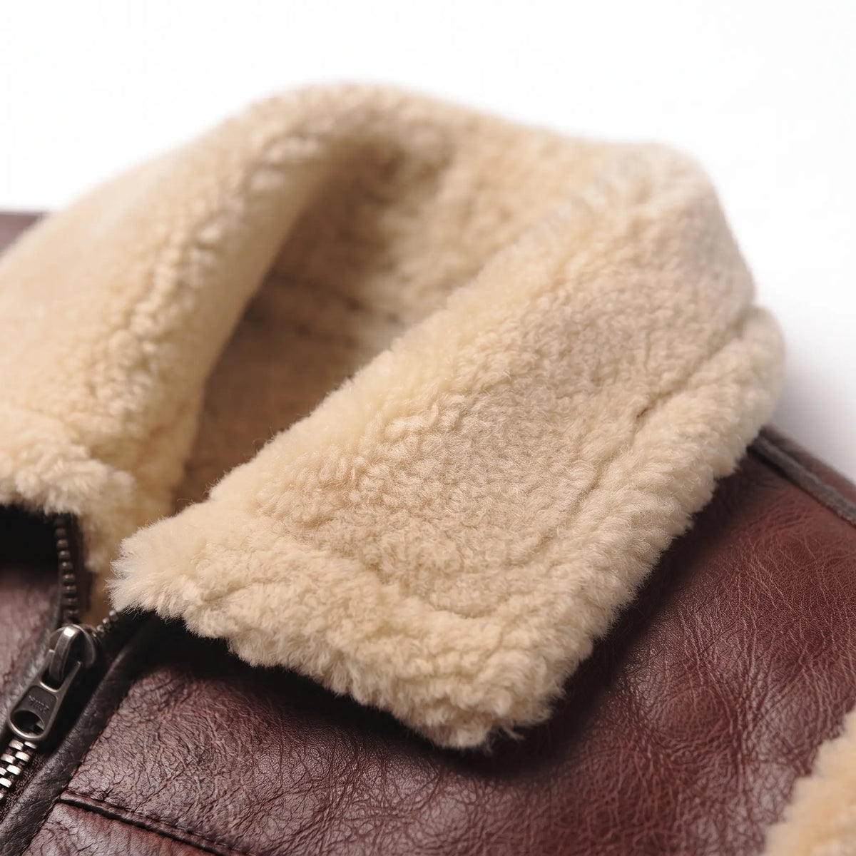 B3 Men Leather fur Vest -Aviator bomber Real Shearling Sheepskin Vest