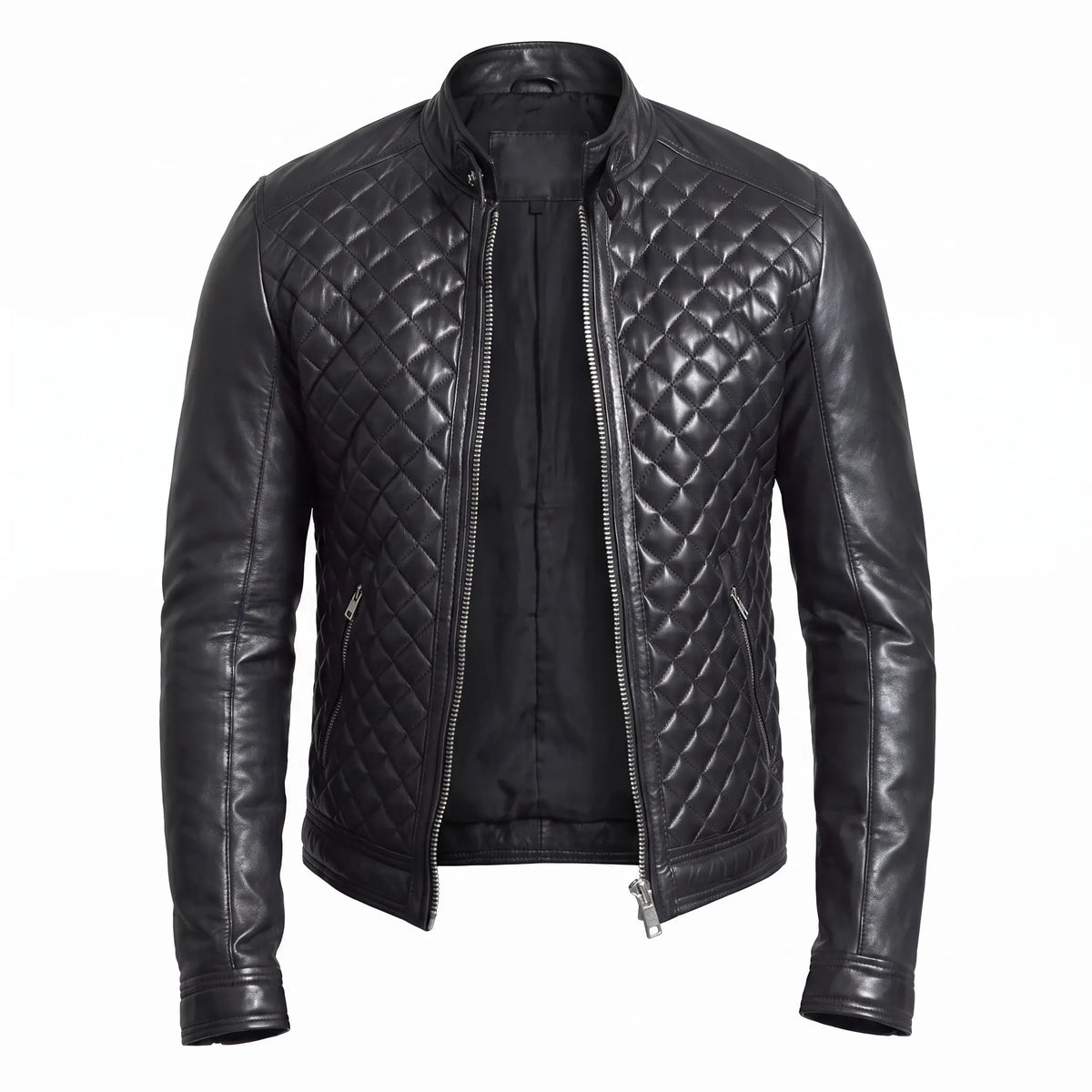 Custom Tailored Men’s Real Genuine Leather Biker Slim Fit Sleek Retro Jacket