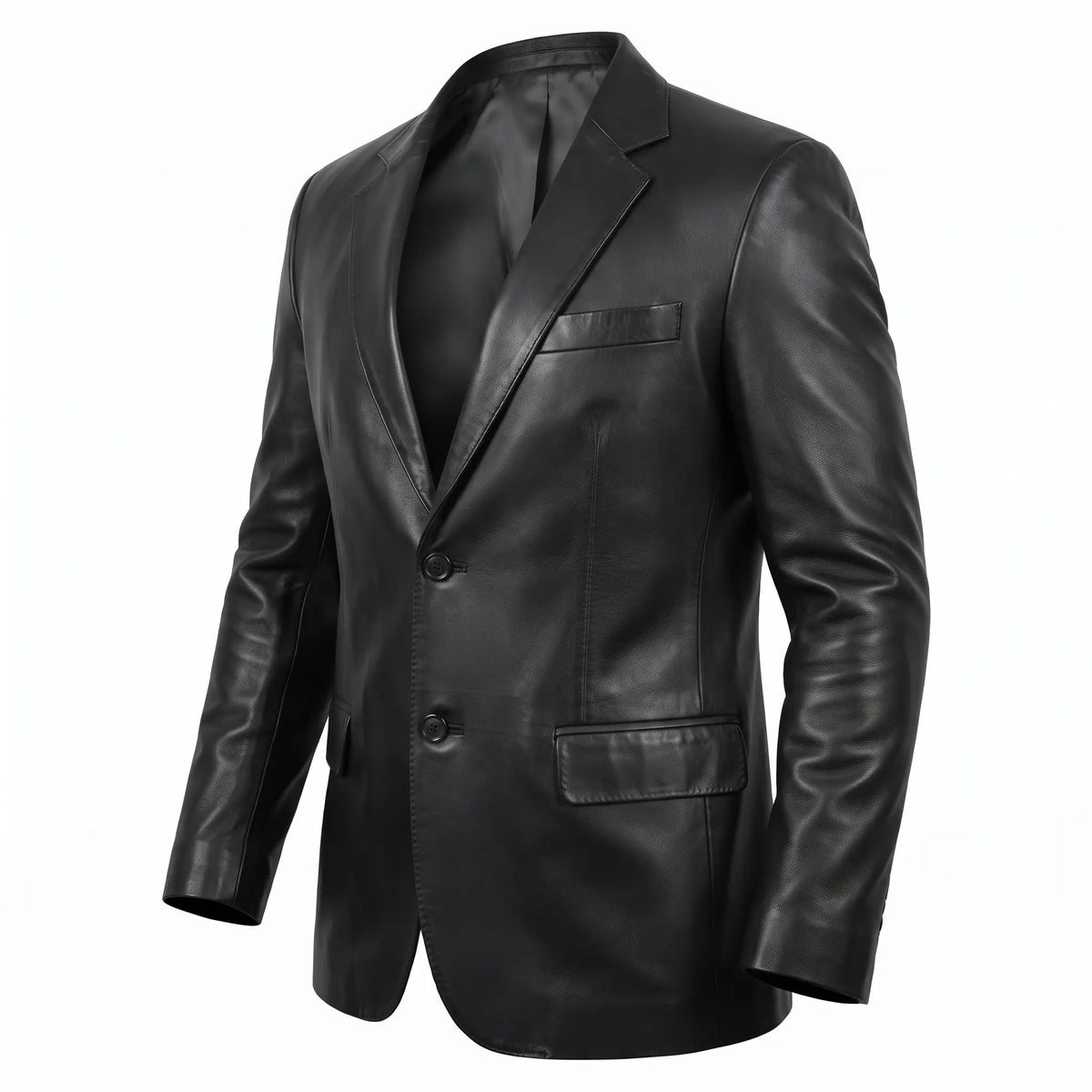Custom Tailored Men’s Slim Fit Casual Genuine Sheepskin Leather Blazer