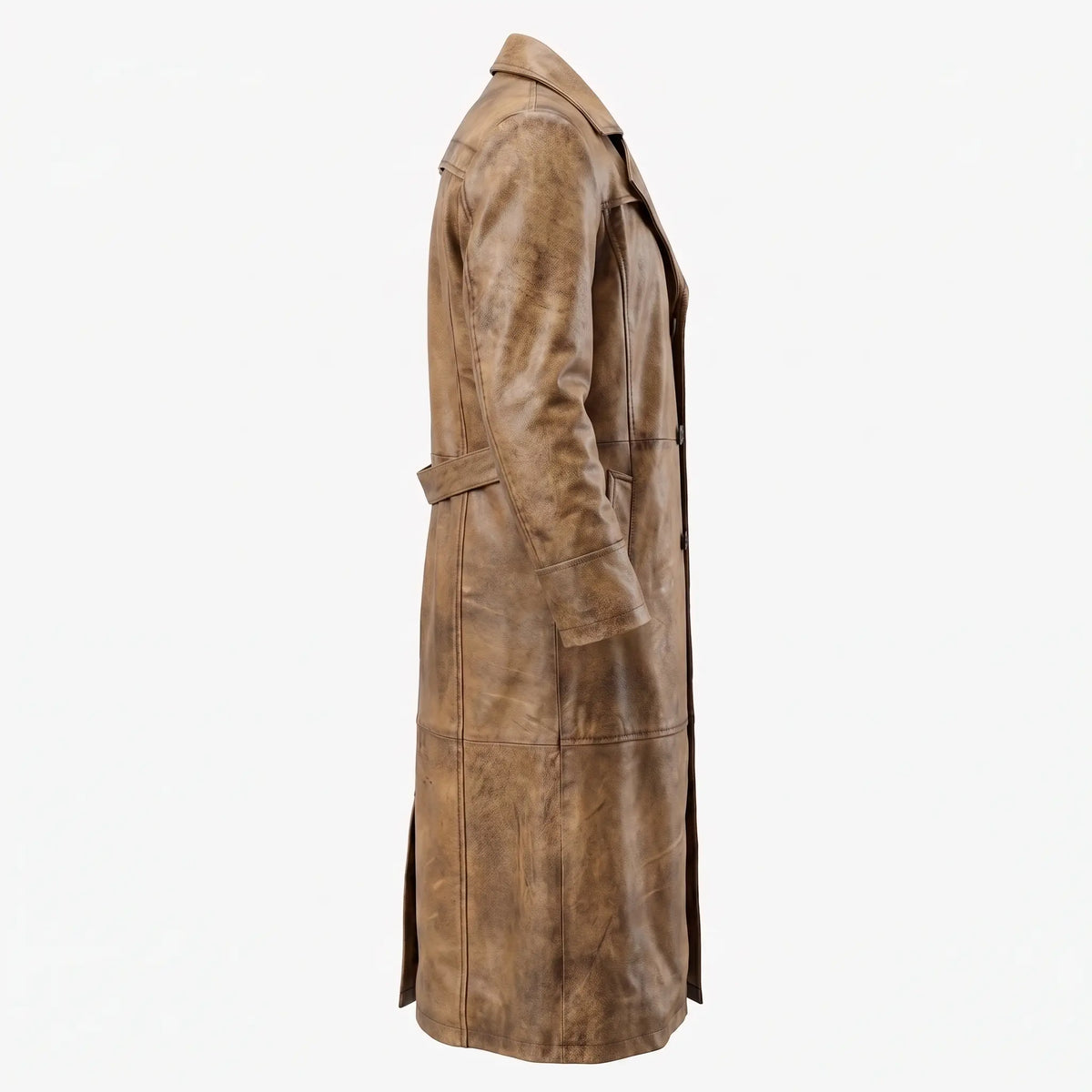 Men’s Custom Tailored Trench Coat Real Sheepskin Leather Duster Coat Men’s Wear