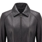 Genuine Leather Jacket Women-Plain-Skin Fitted