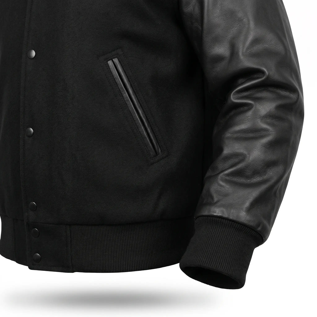 Custom Tailored Men’s Varsity Bomber Baseball Letterman Genuine Leather jacket
