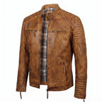 Custom Tailored Men’s Genuine Timber Antique Washed Vintage Biker Leather Jacket