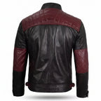 Custom Tailored Men’s Cafe Racer Biker Quilted Genuine Sheep Leather Jacket