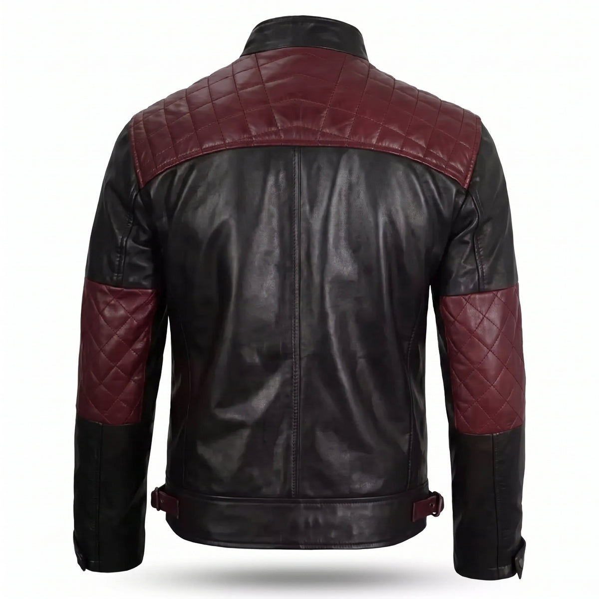 Custom Tailored Men’s Cafe Racer Biker Quilted Genuine Sheep Leather Jacket