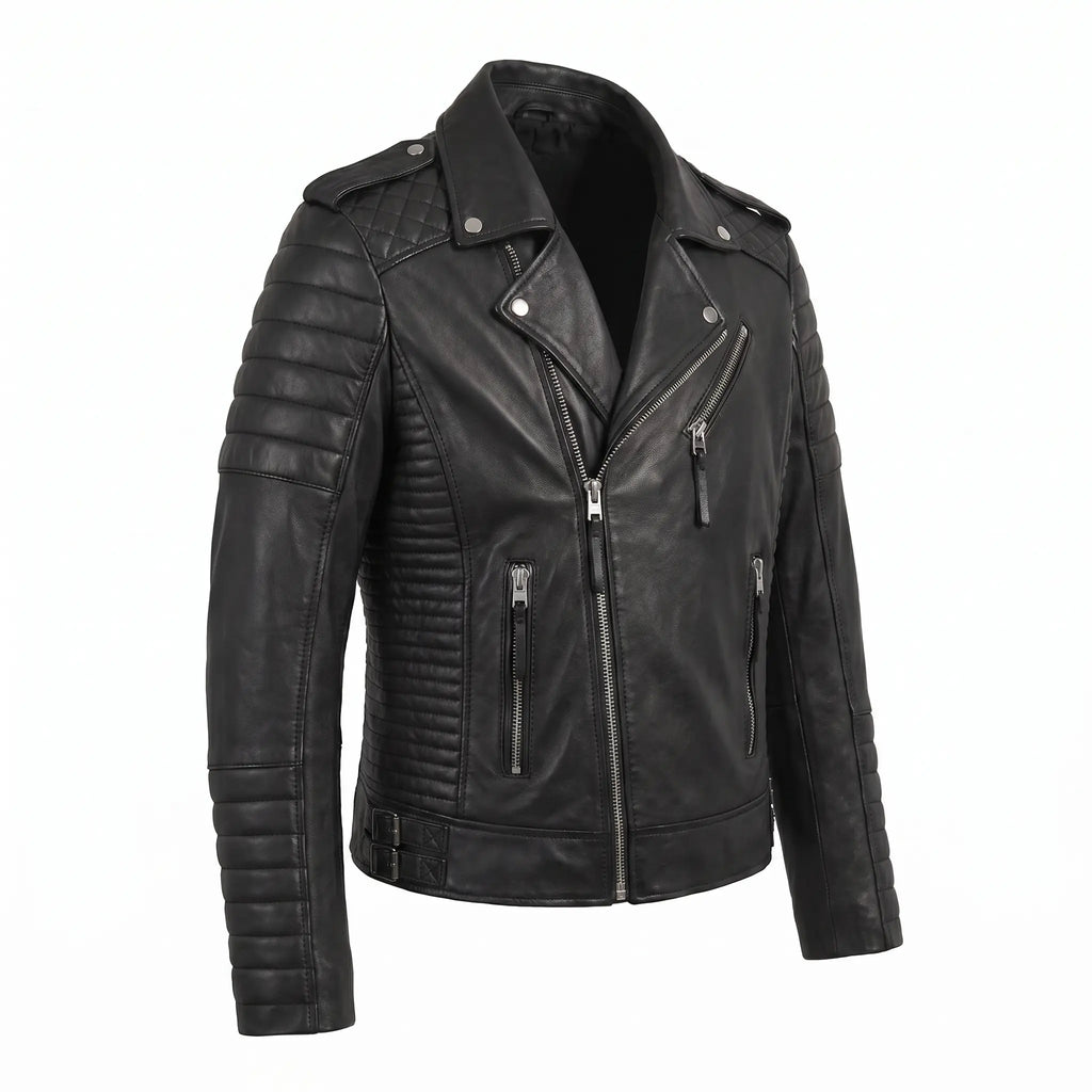 Men’s Black Leather Jacket – Motorcycle Jacket Men –Jacket Slim Fit Outwear