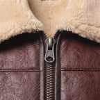 B3 Men Leather fur Vest -Aviator bomber Real Shearling Sheepskin Vest