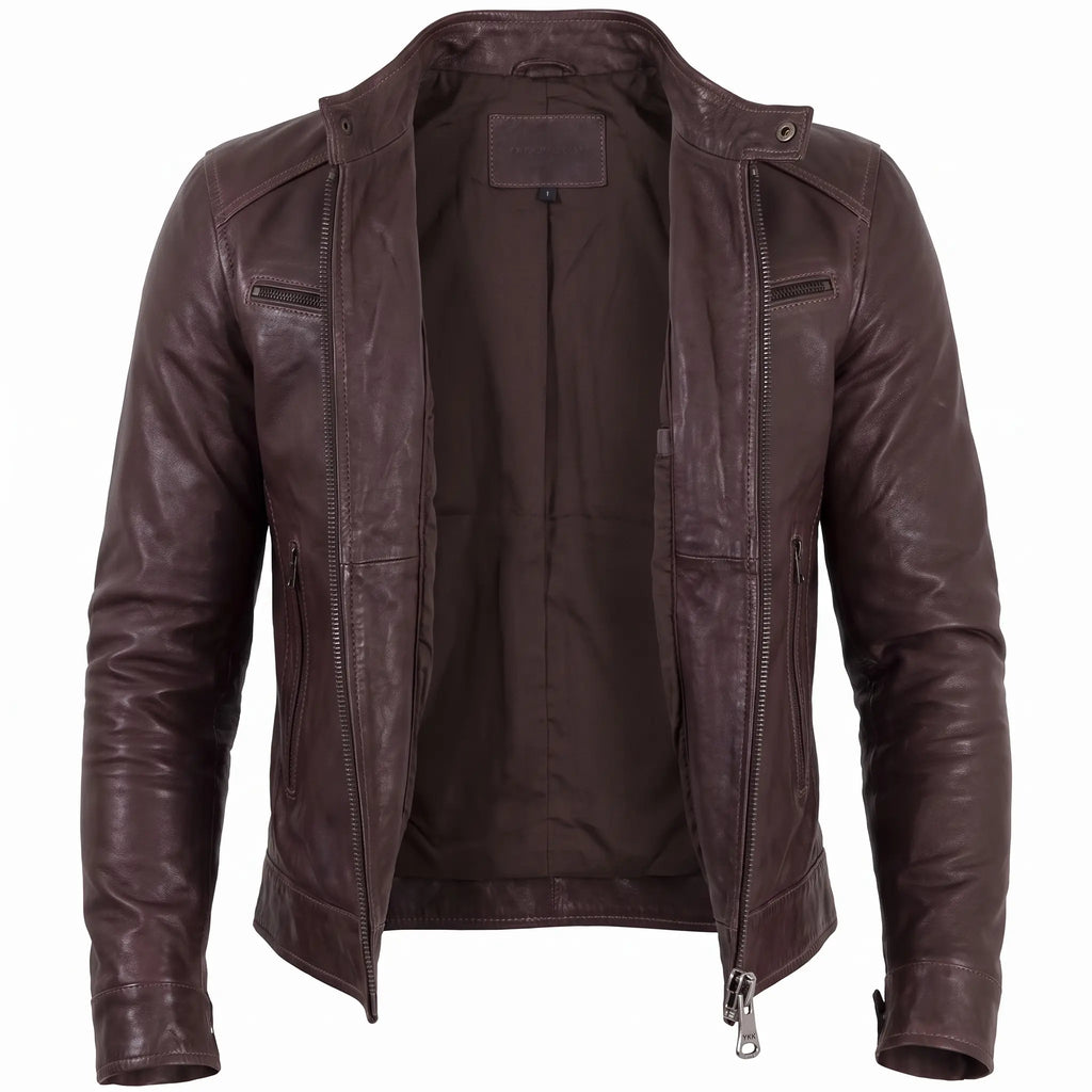 Four Pockets Sheepskin Leather Jacket