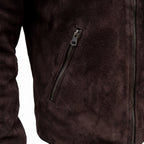 Custom Tailored Men’s Brown Genuine Sheepskin Leather Jacket with Genuine Shearling Fur Collar