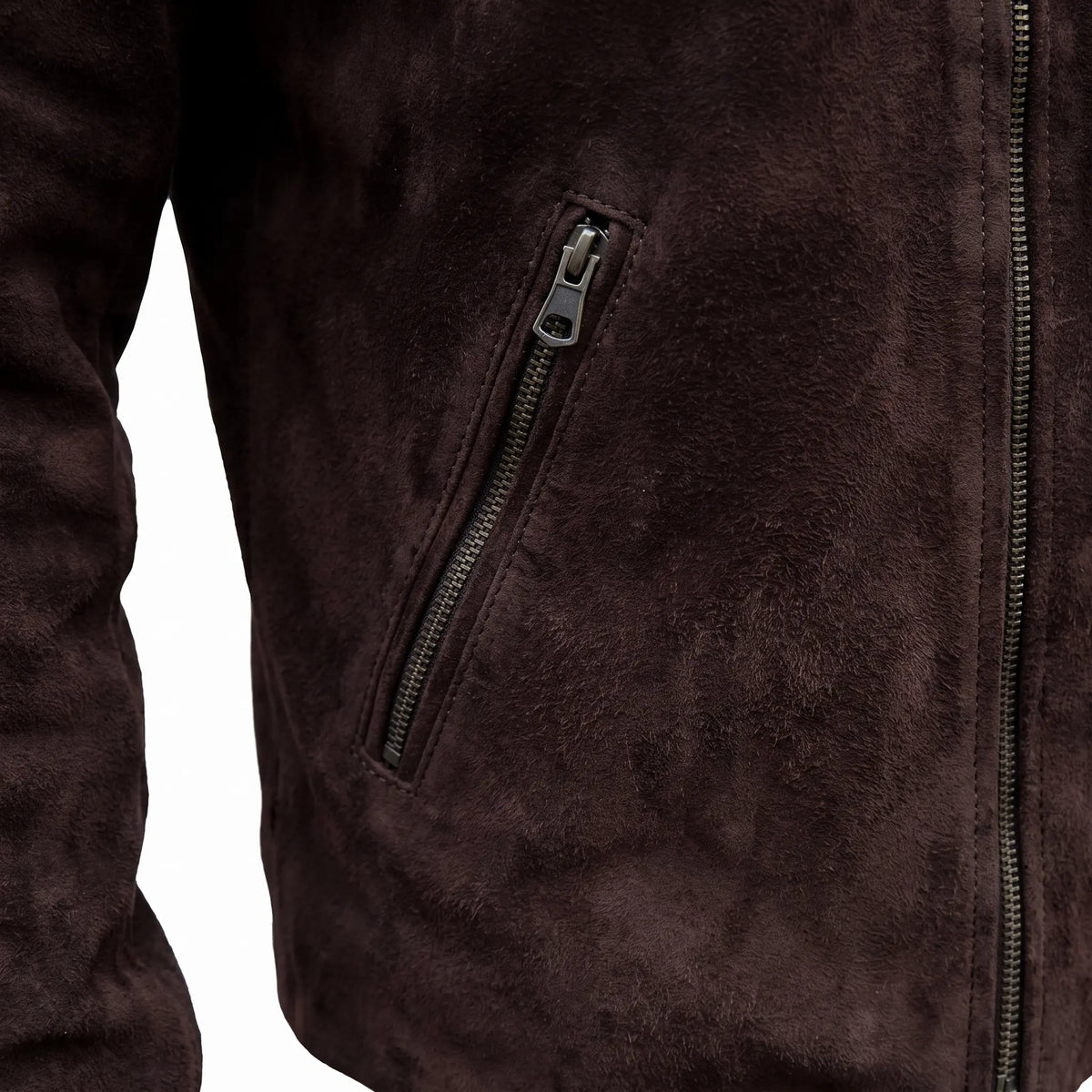 Custom Tailored Men’s Brown Genuine Sheepskin Leather Jacket with Genuine Shearling Fur Collar