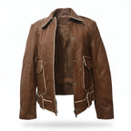 Custom Tailored Genuine Tanned Leather Biker Designer Ladies Jacket