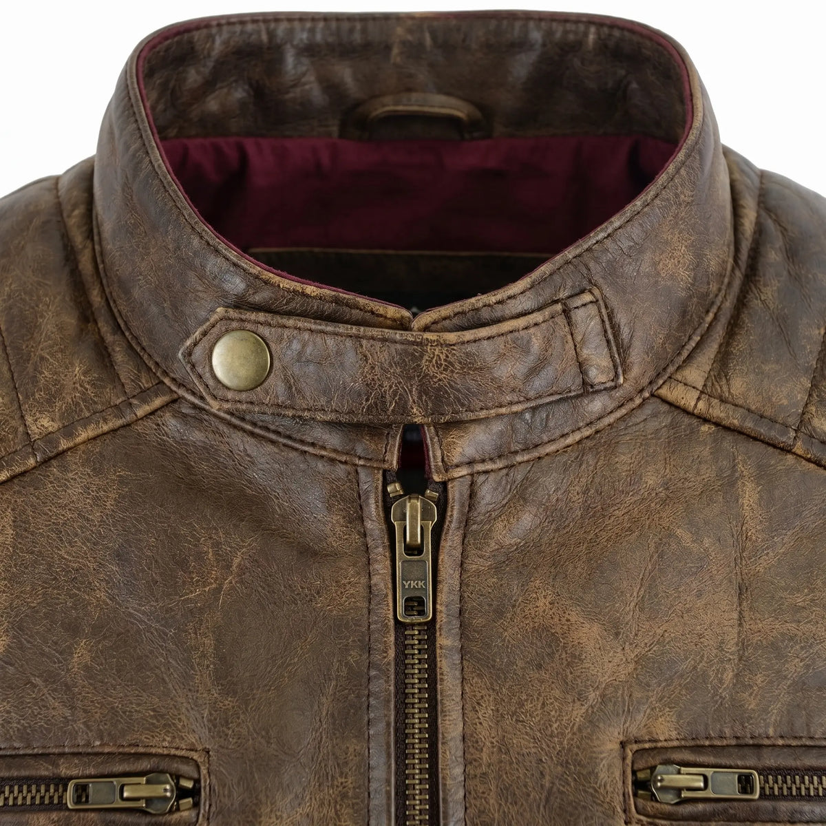 Custom Tailored Men’s Genuine SheepSkin Leather Casual Slim Fit Biker Jacket
