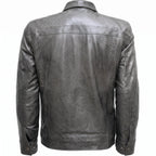 Real Leather Biker Jacket-Brown