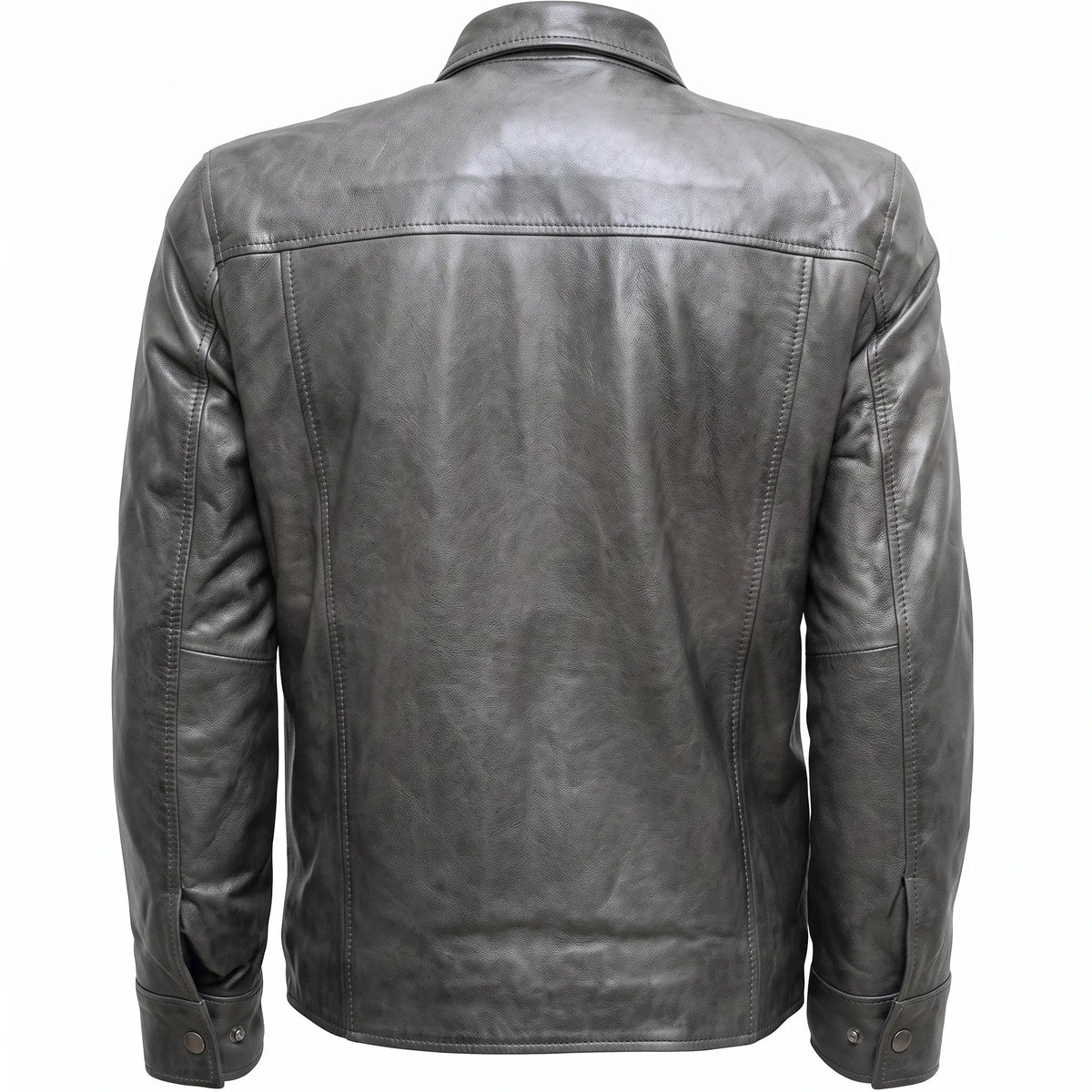 Real Leather Biker Jacket-Brown