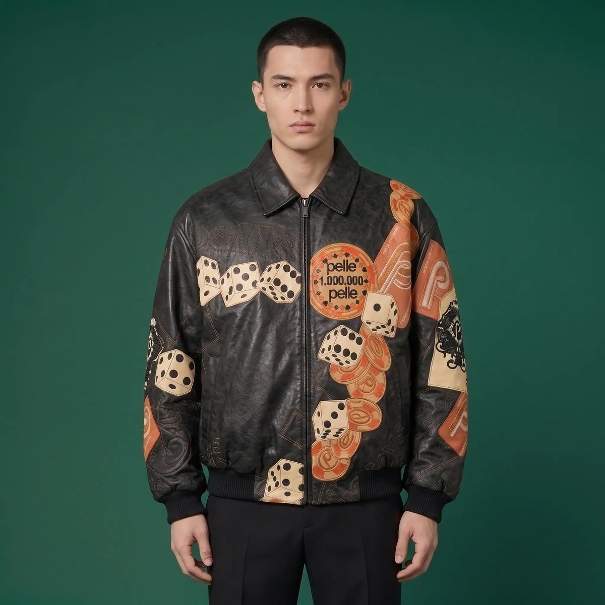 Custom Tailored Men’s 90s Pelle Pelle Styled Genuine Sheepskin Leather Jacket