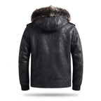 Custom Tailored Men’s Black Aviator Real Sheepskin Shearling Leather Jacket