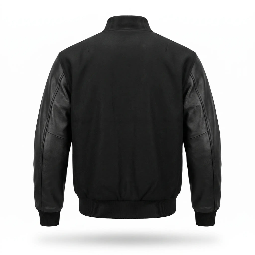 Custom Tailored Men’s Varsity Bomber Baseball Letterman Genuine Leather jacket
