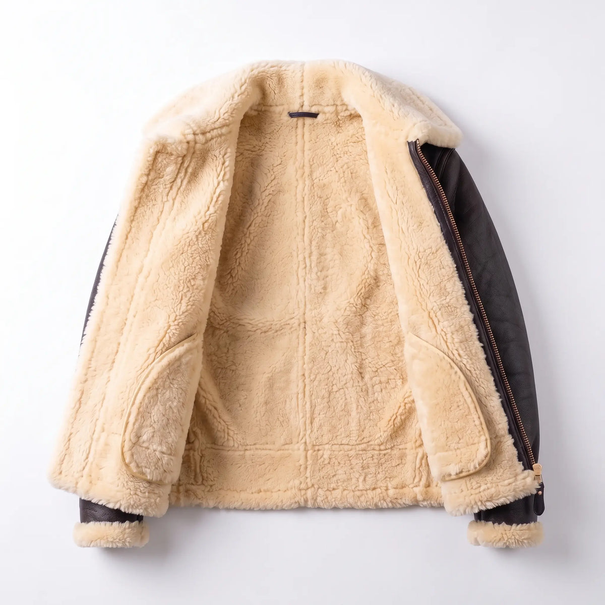 Custom Tailored Genuine B3 Bomber Jacket Men’s Ginger Bomber Shearling Sheepskin