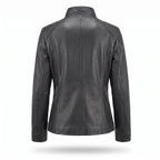 Genuine Leather Jacket Women-Plain-Skin Fitted
