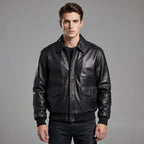 Bomber Motor Biker Real Sheepskin Leather Jacket