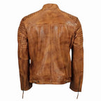 Custom Tailored Men’s Genuine Timber Antique Washed Vintage Biker Leather Jacket
