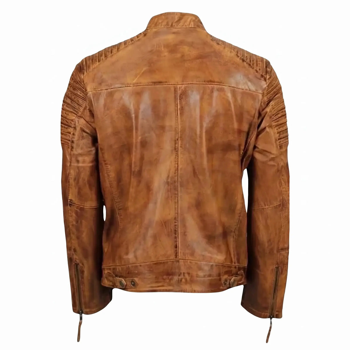 Custom Tailored Men’s Genuine Timber Antique Washed Vintage Biker Leather Jacket