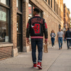 Custom Tailored Men’s Standard Chicago Bulls Mash Up Styled Varsity Genuine Sheepskin Leather Jacket