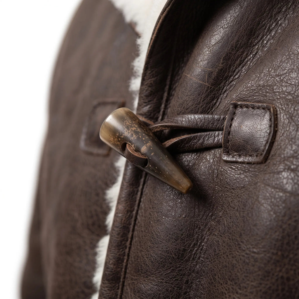 Custom Tailored B3 Men’s Genuine Distressed Sherpa Premium Leather Winter Coat