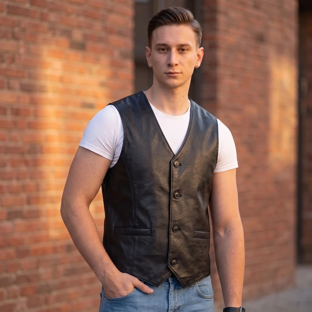 Genuine Sheepskin Leather Vest