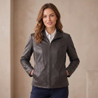 Genuine Leather Jacket Women-Plain-Skin Fitted