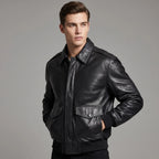 Bomber Motor Biker Real Sheepskin Leather Jacket