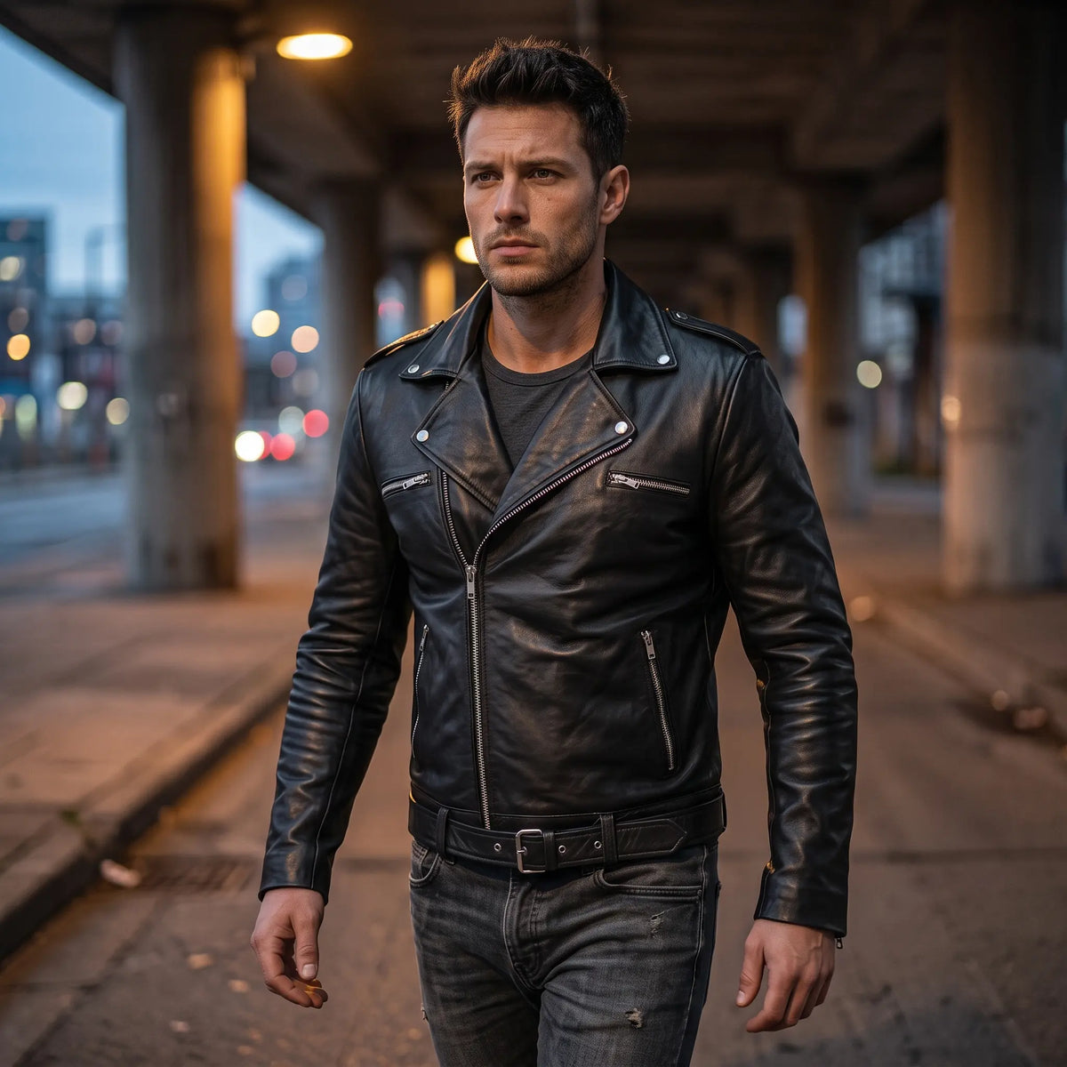 Motor Biker Genuine Leather Jacket
