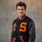 Custom Tailored Men’s SUPREME Team Varsity Inspired Genuine Sheepskin Leather Jacket