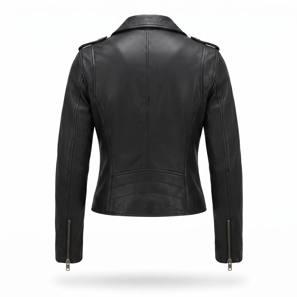 Genuine Motorcycle Leather Jacket-Women
