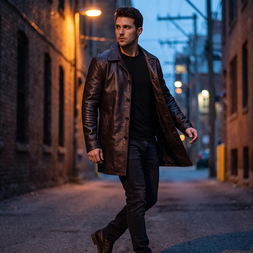 Custom Tailored Winchester Real Genuine Vintage Leather Men Coat Jacket