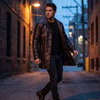 Custom Tailored Winchester Real Genuine Vintage Leather Men Coat Jacket