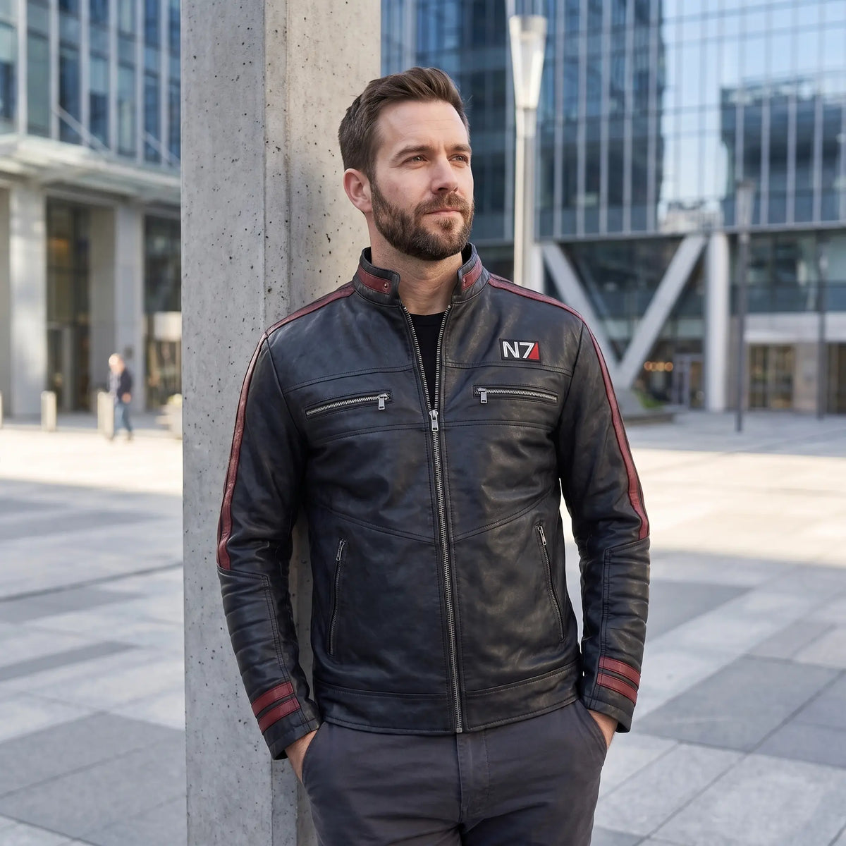 Custom Tailored Men’s Genuine Lambskin Leather Stylish Biker N7 Leather Jacket