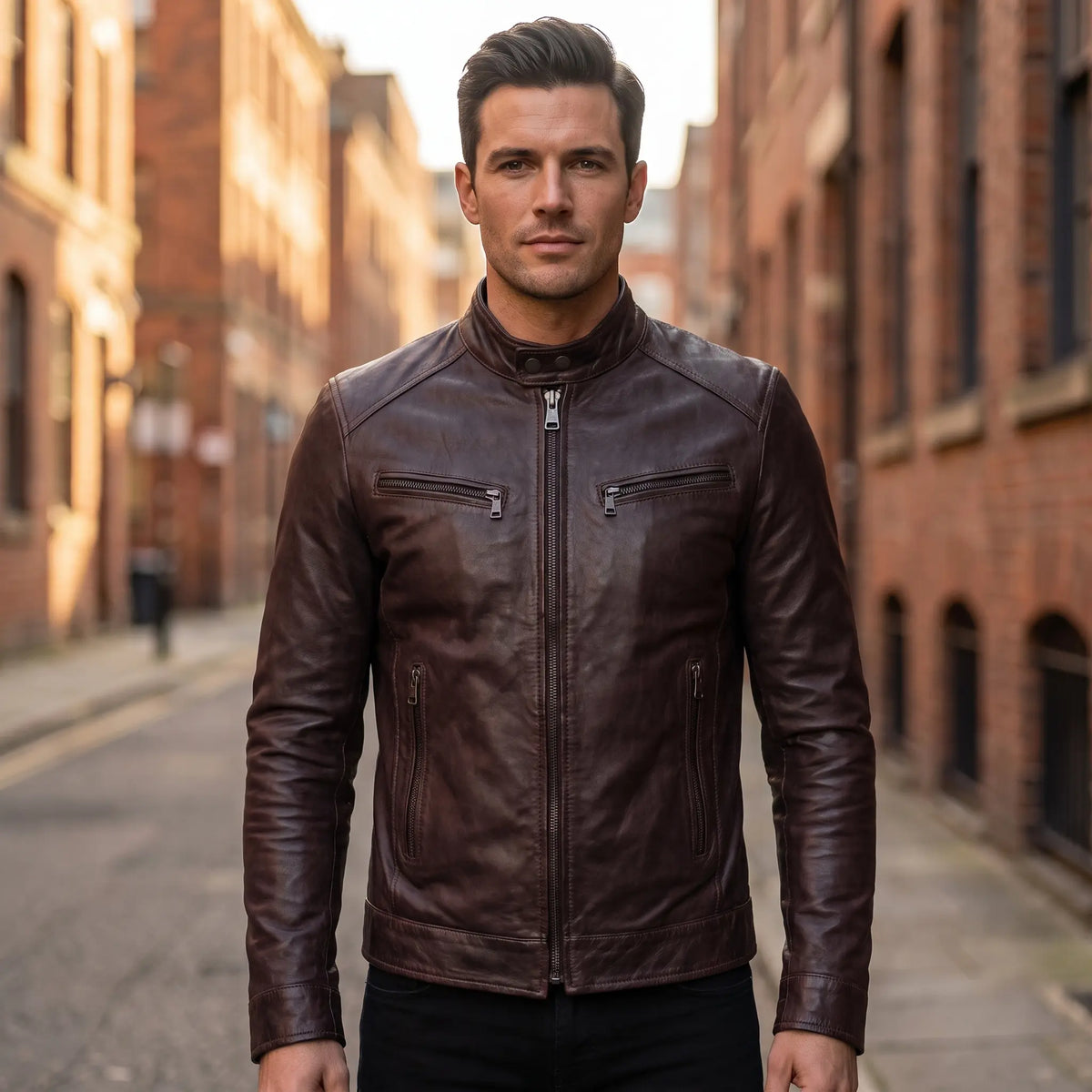 Four Pockets Sheepskin Leather Jacket