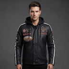 Custom Tailored Men Limited Edition Motor Bike Genuine Sheepskin Leather Jacket